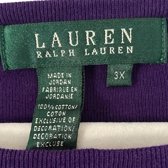 Lauren Ralph Lauren women’s dark purple crewneck long sleeve size 3X insignia - Picture 3 of 6